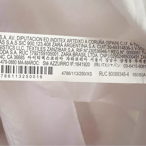 ZARA White Asymmetric Hem Blouse Button Front Cotton Pleated Front Size XS - Picture 9 of 10